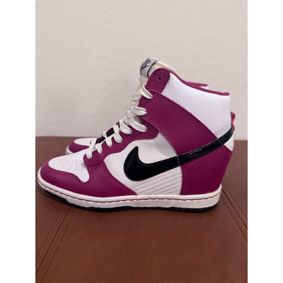 RARE 2013 Nike Dunk Sky Hi Bright Magenta Sneakers 528899-502 Wedge Women’s 7.5 - Picture 8 of 14